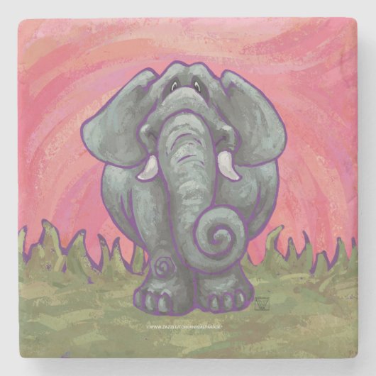 Dessous-de-verre En Pierre Cadeaux et accessoires éléphants (Devant)