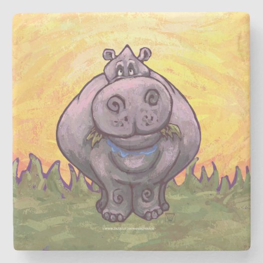 Dessous-de-verre En Pierre Cadeaux et accessoires Hippopotamus (Devant)