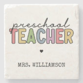 Dessous-de-verre En Pierre Cadeaux personnalisés de l'enseignant préscolaire (Devant)