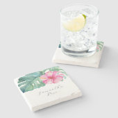 Dessous-de-verre En Pierre Cadeaux pour femmes Fleurs tropicales roses person (Côté)