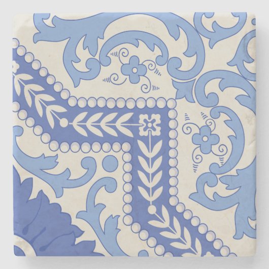 Dessous-de-verre En Pierre Cadre en perles botaniques (Devant)