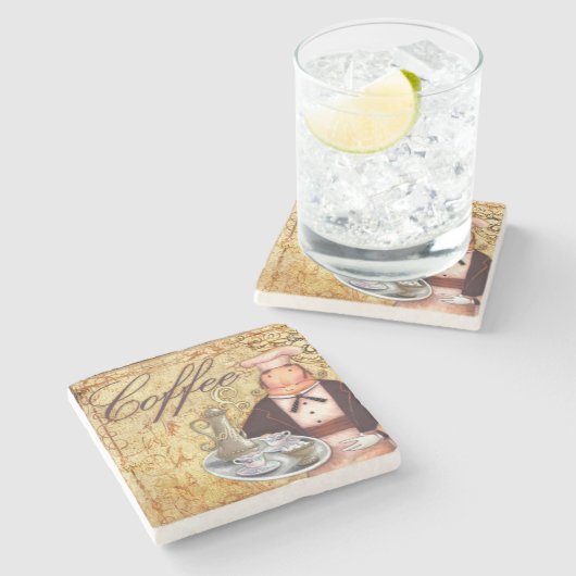 Dessous-de-verre En Pierre Café de chef (Côté)