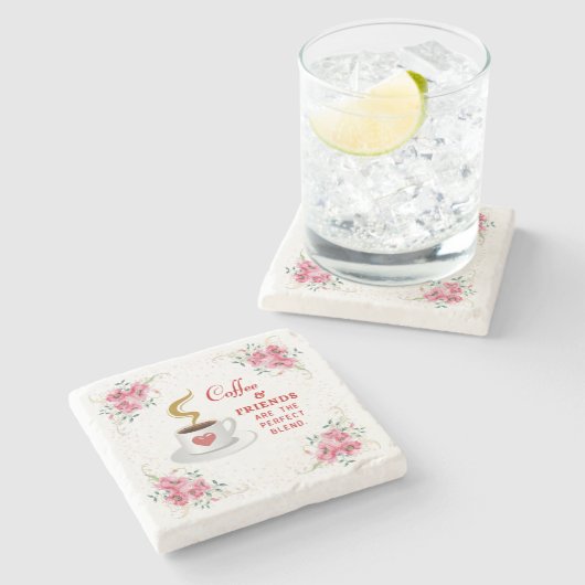 Dessous-de-verre En Pierre Café et amis le mélange parfait (Côté)