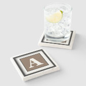 Dessous-de-verre En Pierre Café simple monochrome (Côté)