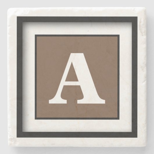 Dessous-de-verre En Pierre Café simple monochrome (Devant)