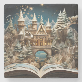 Dessous-de-verre En Pierre Cahier de Noël Castle Dessous de verre pop-up en p
