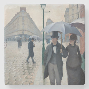 Dessous-de-verre En Pierre Caillebotte Paris, rue de jour de pluie Art vintag