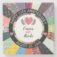 Caillou personnalisé 50e anniversaire, Patchwork Q