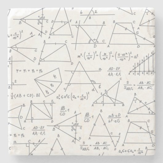 Dessous-de-verre En Pierre Calculs mathématiques écrits illustrations (Devant)