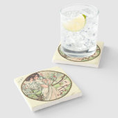 Dessous-de-verre En Pierre Calendrier Mucha Art nouveau mai (Côté)