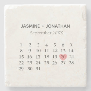 Dessous-de-verre En Pierre Calendrier personnaliser votre jour spécial