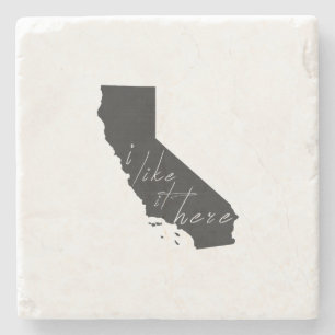 Dessous-de-verre En Pierre Californie En Forme Je L'Aime Ici Black Chalkboard
