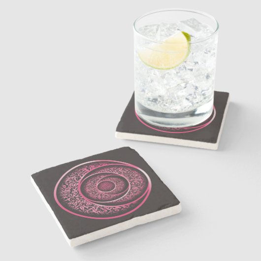 Dessous-de-verre En Pierre calligraphie arabe 3d (Côté)