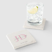 Dessous-de-verre En Pierre Calligraphie tendance monogramme de script classiq (Côté)