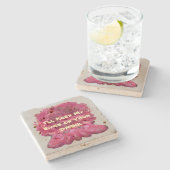 Dessous-de-verre En Pierre Calmar rose drôle (Côté)