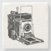 Dessous-de-verre En Pierre Caméra vintage (Devant)