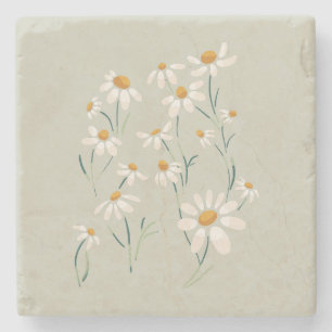Dessous-de-verre En Pierre Camomille esthétique sauvage Fleurs délicates