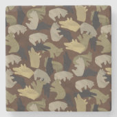 Dessous-de-verre En Pierre Camouflage animal Silhouette Brown (Devant)