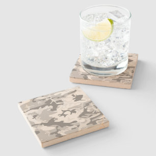 Dessous-de-verre En Pierre Camouflage gris neige d'hiver, Militaire, Armée