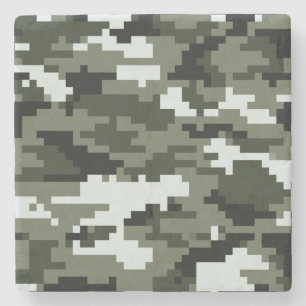 Dessous-de-verre En Pierre Camouflage urbain numérique à 8 bits / Camo