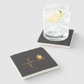 Dessous-de-verre En Pierre Campfire Heartbeat Camping (Côté)