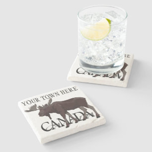 Dessous-de-verre En Pierre Canada Dessous de verre Moose Art Canada Boissons 