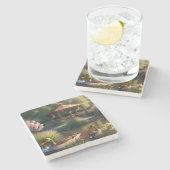 Dessous-de-verre En Pierre Canards dans l'étang (Côté)