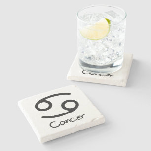 Dessous-de-verre En Pierre Cancer Zodiac Connexion Arrière - plan blanc
