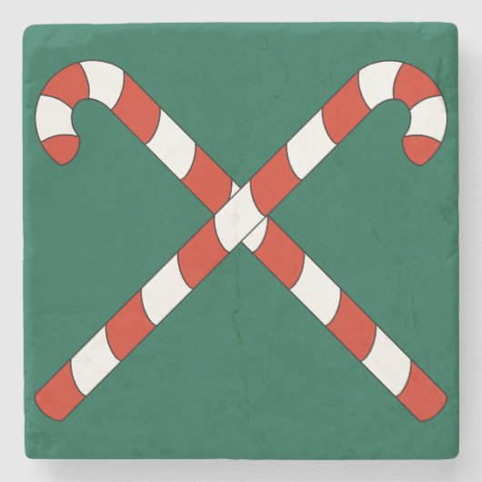 Dessous-de-verre En Pierre Candy Canes Crossed (Devant)