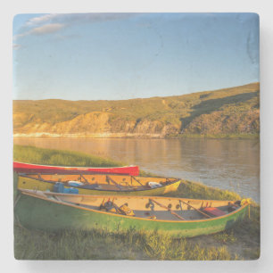 Dessous-de-verre En Pierre Canoë le long des falaises blanches du Missouri