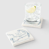 Dessous-de-verre En Pierre Cape Cod Destination Mariage Cadeau (Côté)