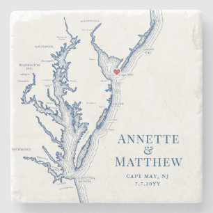 Dessous-de-verre En Pierre Cape May New Jersey Destination Wedding Favor