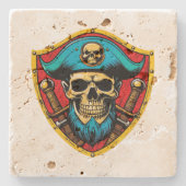 Dessous-de-verre En Pierre Capitaine pirate (Devant)