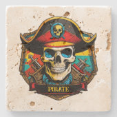 Dessous-de-verre En Pierre Capitaine pirate (Devant)