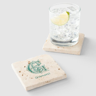 Dessous-de-verre En Pierre Capitale décorative botanique médiévale G