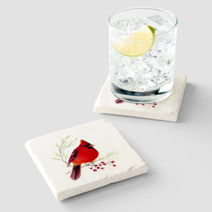 Dessous-de-verre En Pierre Cardinal Aquarelle Dessous de verre Art Pierre