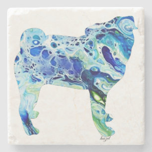 Dessous-de-verre En Pierre Carlin, cadeaux de carlin, amoureux des chiens,