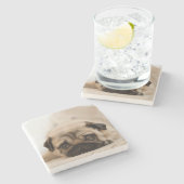 Dessous-de-verre En Pierre Carlin femelle bronzage (Côté)