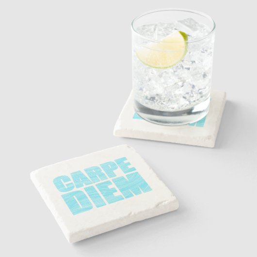 Dessous-de-verre En Pierre Carpe Diem Stone Coaster (Côté)