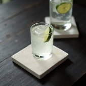 Dessous-de-verre En Pierre Carrara Gold Marble Abstrait - Luxe Veins