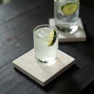 Dessous-de-verre En Pierre Carrara Gold Marble Abstrait - Luxe Veins