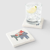 Dessous-de-verre En Pierre Carré Dala Horses (Côté)