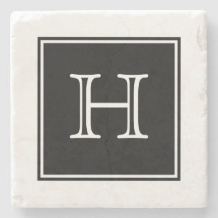 Dessous-de-verre En Pierre Carré noir Dessous de verre en pierre