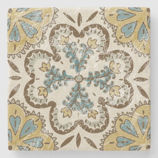 Dessous-de-verre En Pierre Carré Non-Embelli II de batik (Devant)