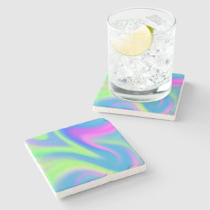 Dessous-de-verre En Pierre Carreau en céramique Tie Dye holographique