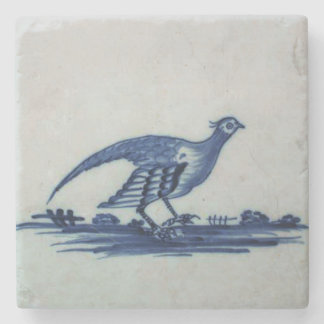 Dessous-de-verre En Pierre Carrelage Bleu Delft antique - Grouse dans l'Herbe