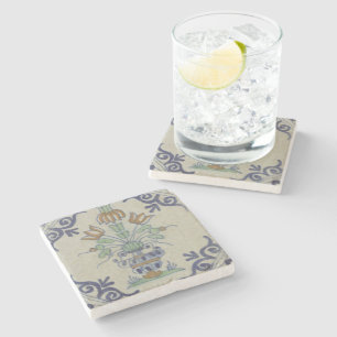 Dessous-de-verre En Pierre Carrelage Delft Antique Pot de Fleur Céramique