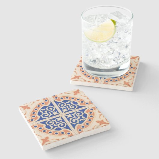Dessous-de-verre En Pierre Carrelage espagnol en terre cuite bleue (Côté)