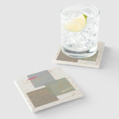 Dessous-de-verre En Pierre Carrés en flux (Côté)