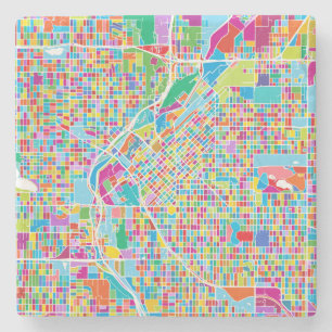 Dessous-de-verre En Pierre Carte colorée de Denver